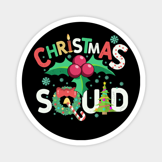 Christmas squad with Santa Claus for boys and girls Magnet by Shirtttee